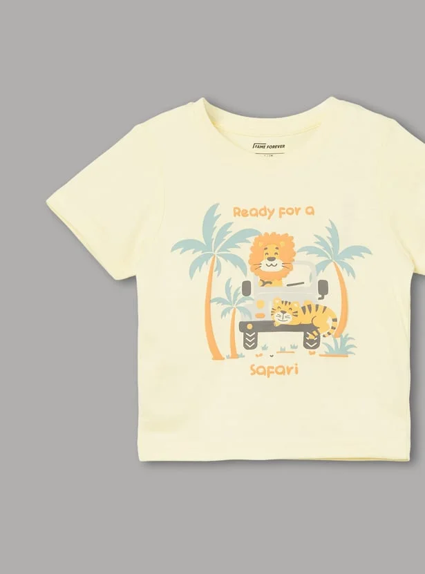 FAME FOREVER Boys Safari Graphic Print T-shirt